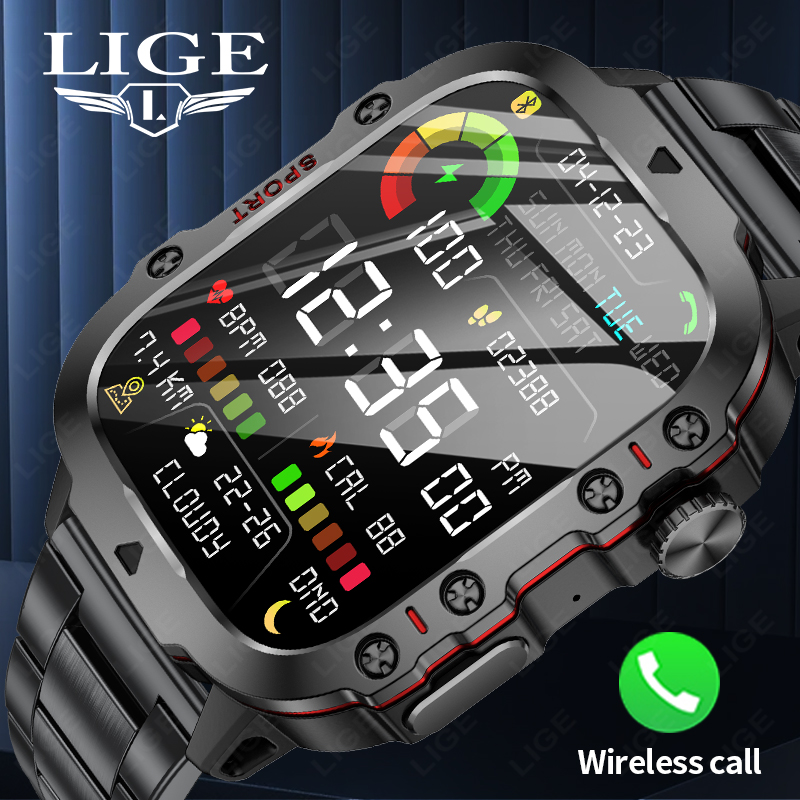 Do Oxygen Meter - Relógio inteligente esportivo masculino LIGE, tela